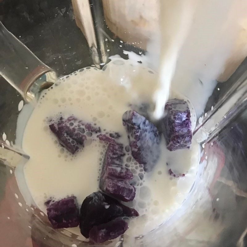 Step 2 Making purple sweet potato smoothie Purple sweet potato smoothie