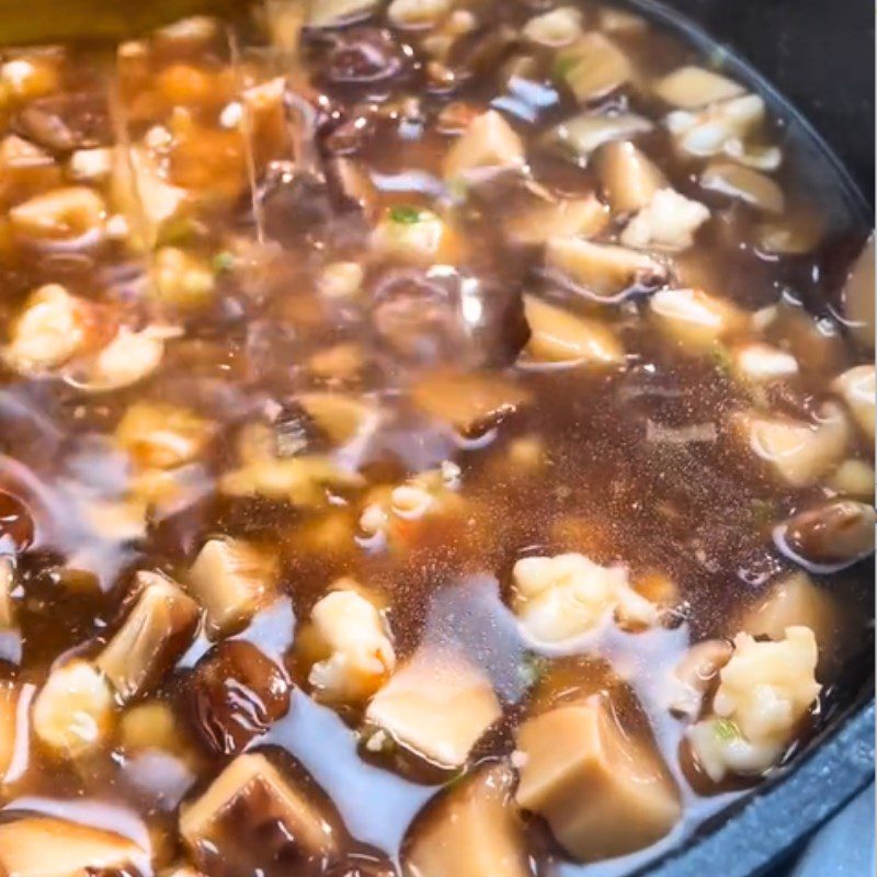 Step 3 Making Sauce Steamed Eggs with Seafood Sauce