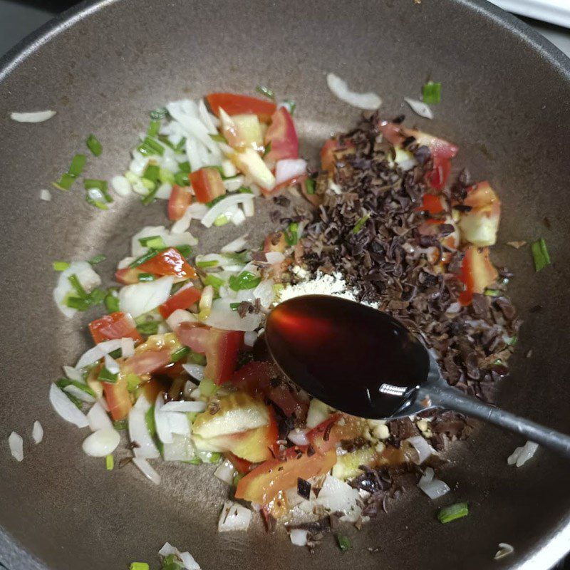 Step 2 Make the accompanying sauce Eggplant baked vegetarian with an air fryer