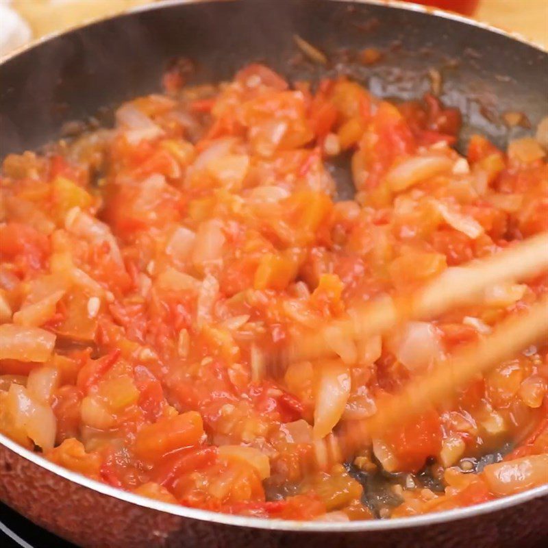 Step 4 Making quail eggs with tomato sauce