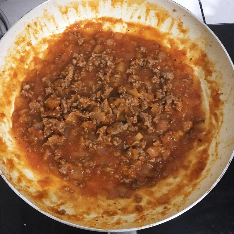 Step 3 Making minced beef tomato sauce pasta (recipe shared by users)