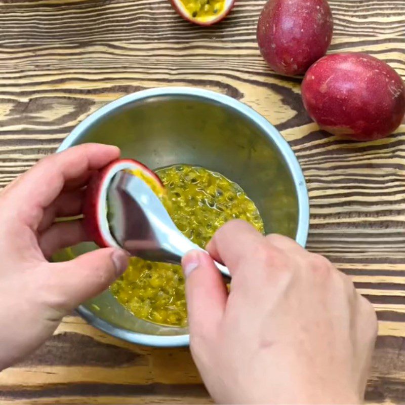 Step 2 Make Passion Fruit Sauce for Passion Fruit Mushroom Salad