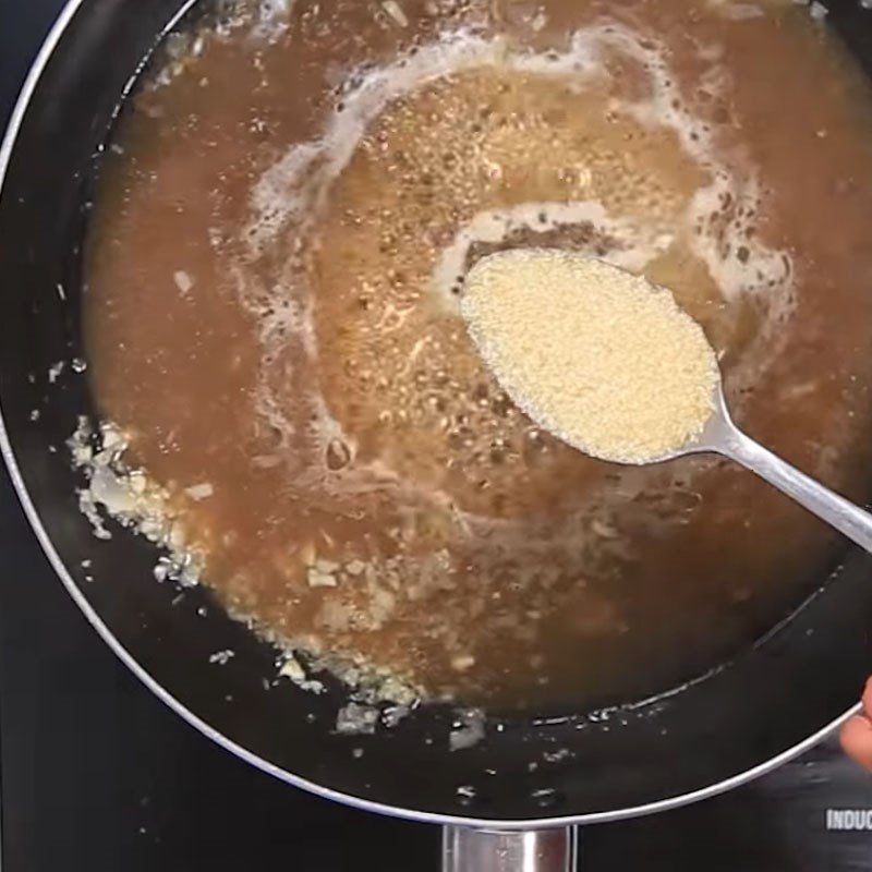 Step 4 Making tamarind sauce Young corn fried with tamarind sauce