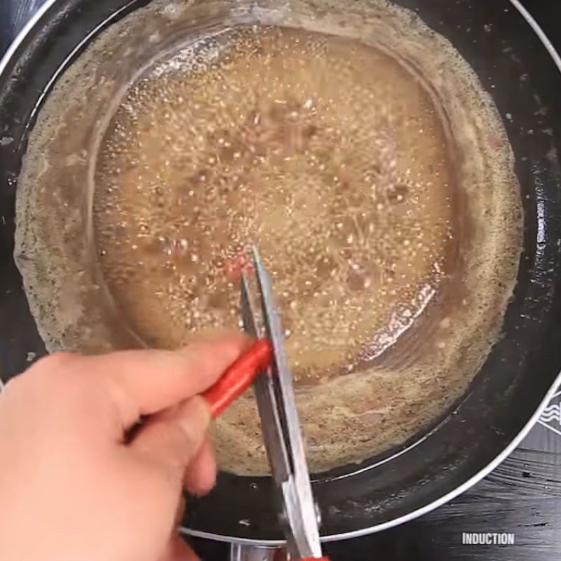 Step 4 Making tamarind sauce Young corn fried with tamarind sauce