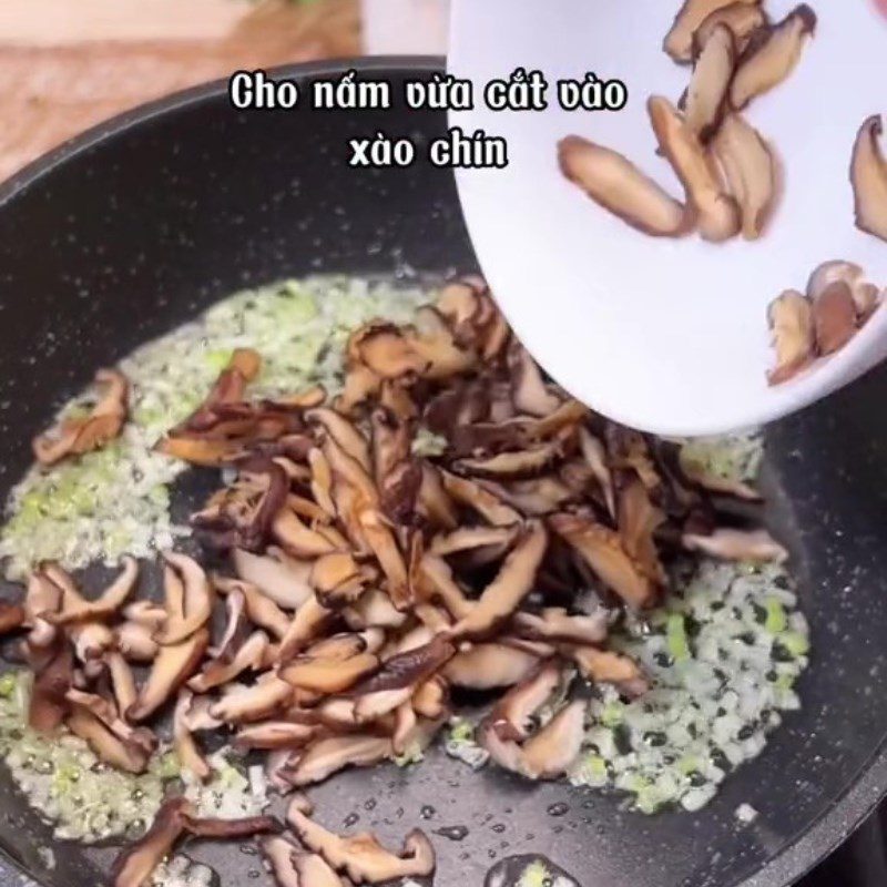 Step 3 Making shiitake mushroom sauce Tofu with shiitake mushroom sauce