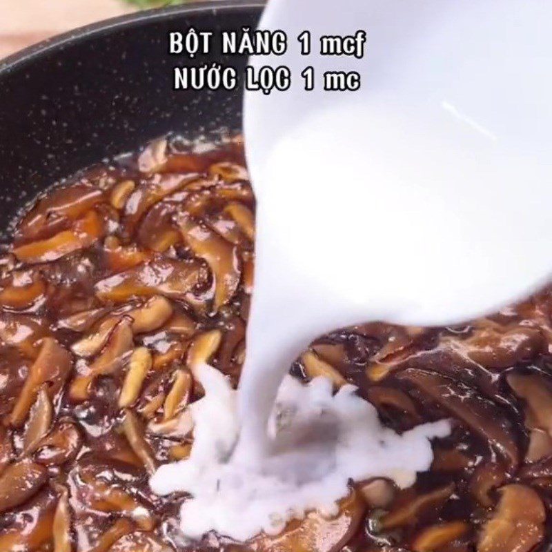 Step 3 Making shiitake mushroom sauce Tofu with shiitake mushroom sauce