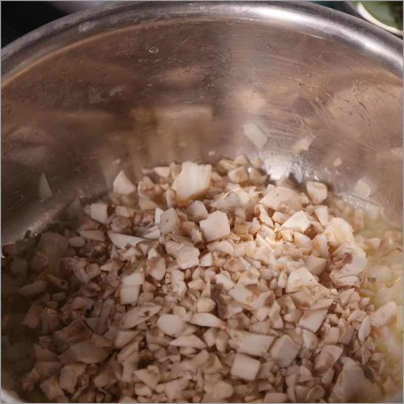 Step 3 Make garlic mushroom sauce Roasted broccoli with garlic mushroom sauce