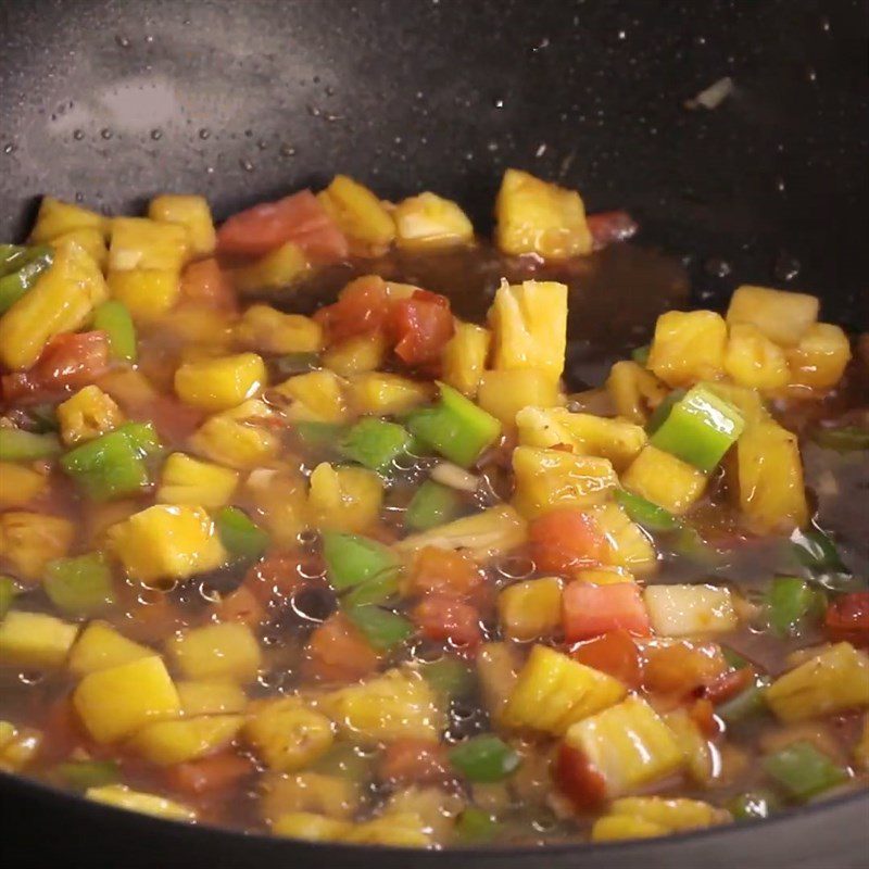 Step 4 Making vegetable sauce Fried red tilapia with vegetable sauce