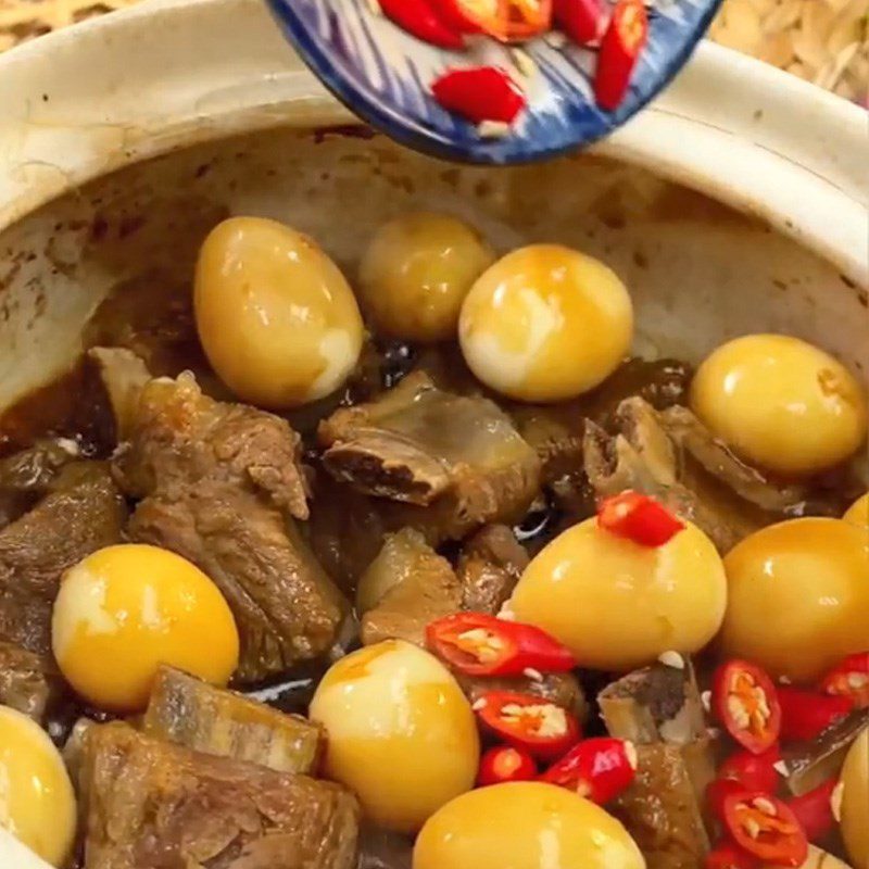 Step 3 Braised Pork Ribs with Quail Eggs Braised Pork Ribs with Quail Eggs (Recipe shared from TikTok Let's Cook with TasteVN)