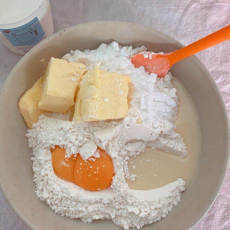 Step 2 Make the dough for Taiwanese Pineapple Cake