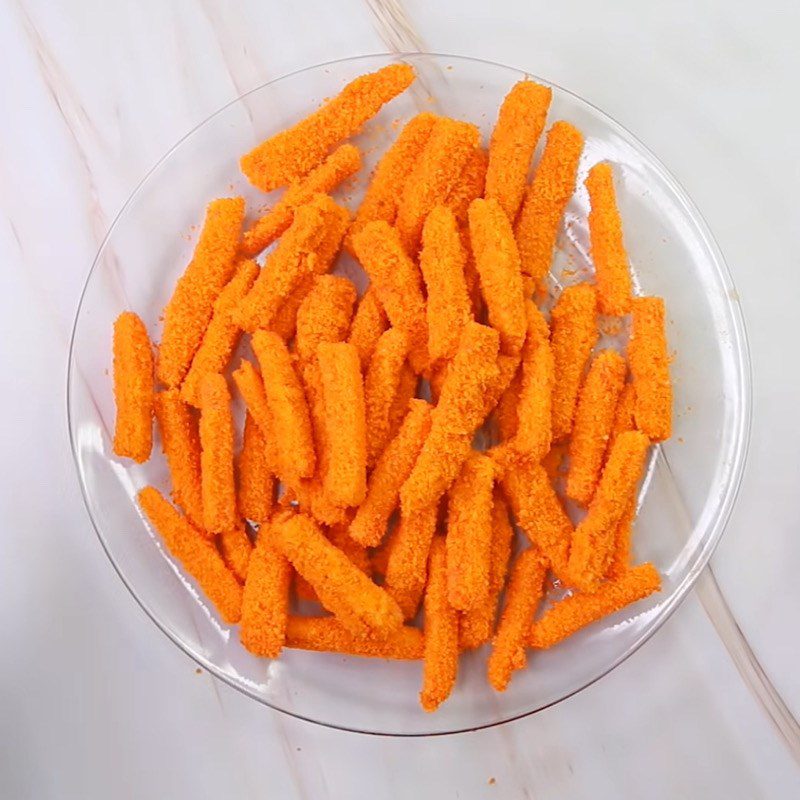 Step 3 Roll the carrot in carrot snack powder