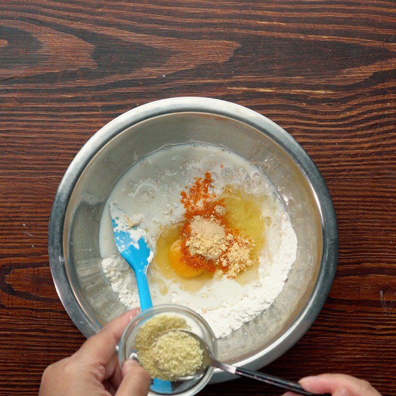 Step 4 Coat the chicken with crispy flour Fried chicken