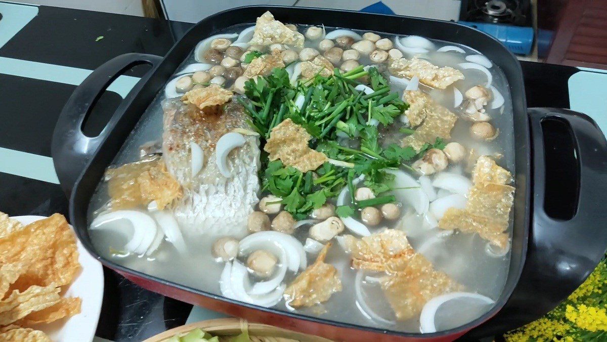 Sea bass hot pot with taro