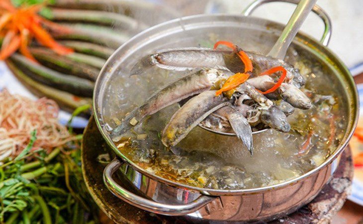 Eel hot pot with sour leaves