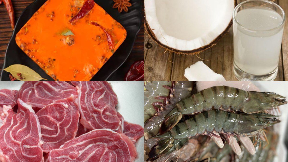 Ingredients for Haidilao Sichuan hot pot dish