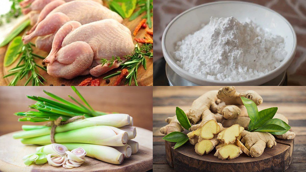 Ingredients for dry duck hotpot dish