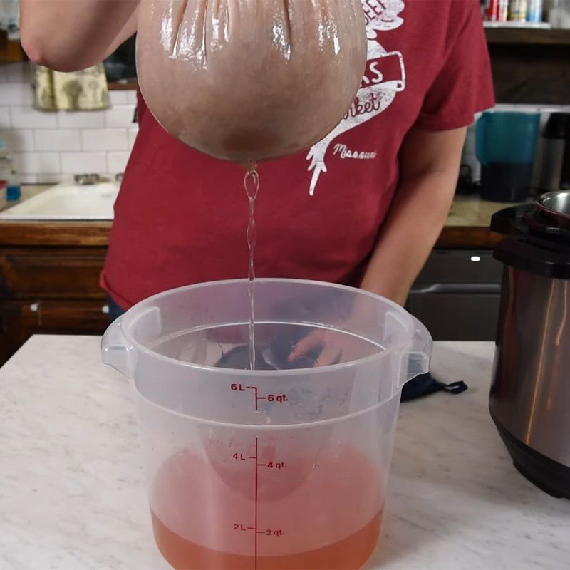 Step 3 Strain apple juice Apple juice using a pressure cooker