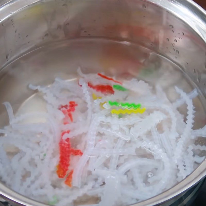 Step 2 Boil sweet potato starch Black Bean Dessert with Coconut Milk