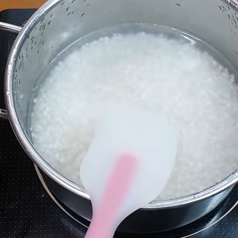 Step 3 Cook tapioca starch Mung bean starch cake