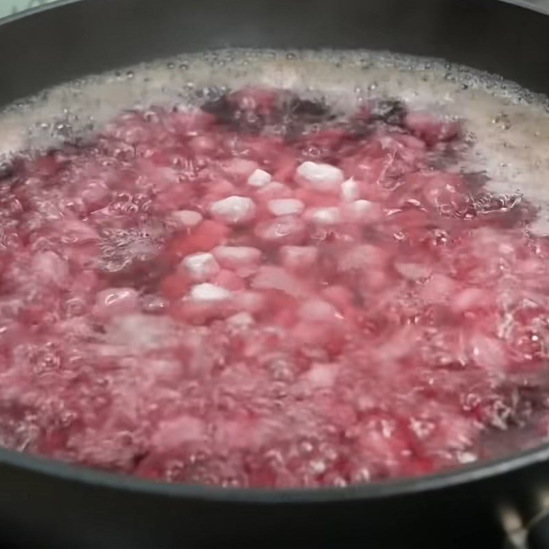 Step 7 Boil taro Jelly with pomegranate seeds