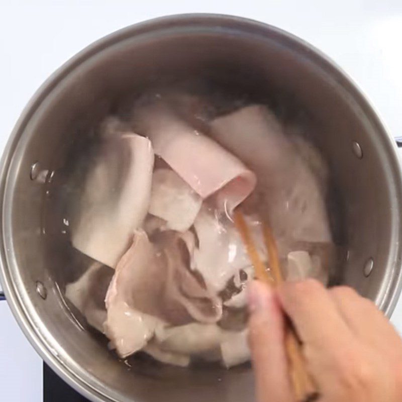 Step 2 Boil the pork skin for Crispy Pork Skin with Thai Sauce