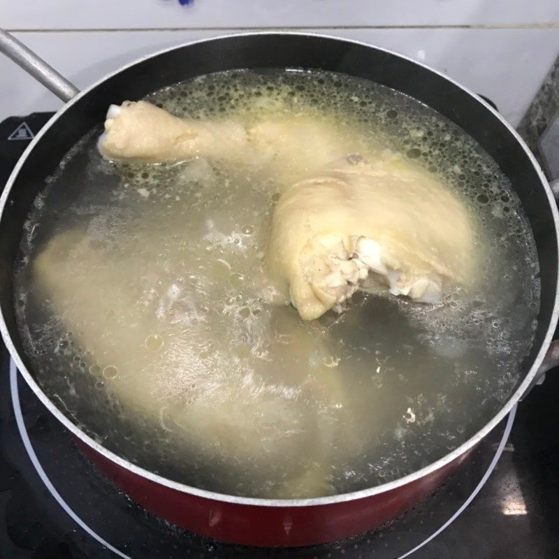 Step 3 Boiled Chicken Green Bean Porridge (recipe shared by a user)