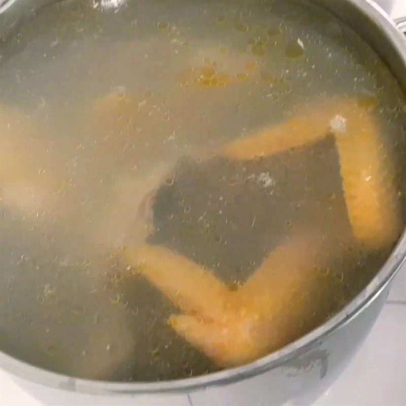 Step 3 Boil the chicken Chicken noodle soup with mushrooms