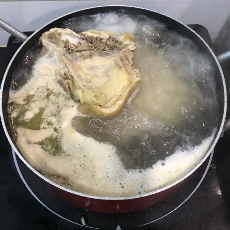 Step 3 Boiled Chicken Green Bean Porridge (recipe shared by a user)