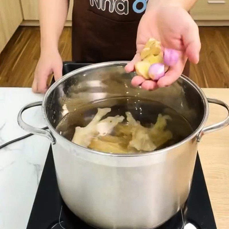 Step 2 Boil the beef tendon Beef tendon soaked in fish sauce (Recipe shared from Tiktok Let's cook with TasteVN)