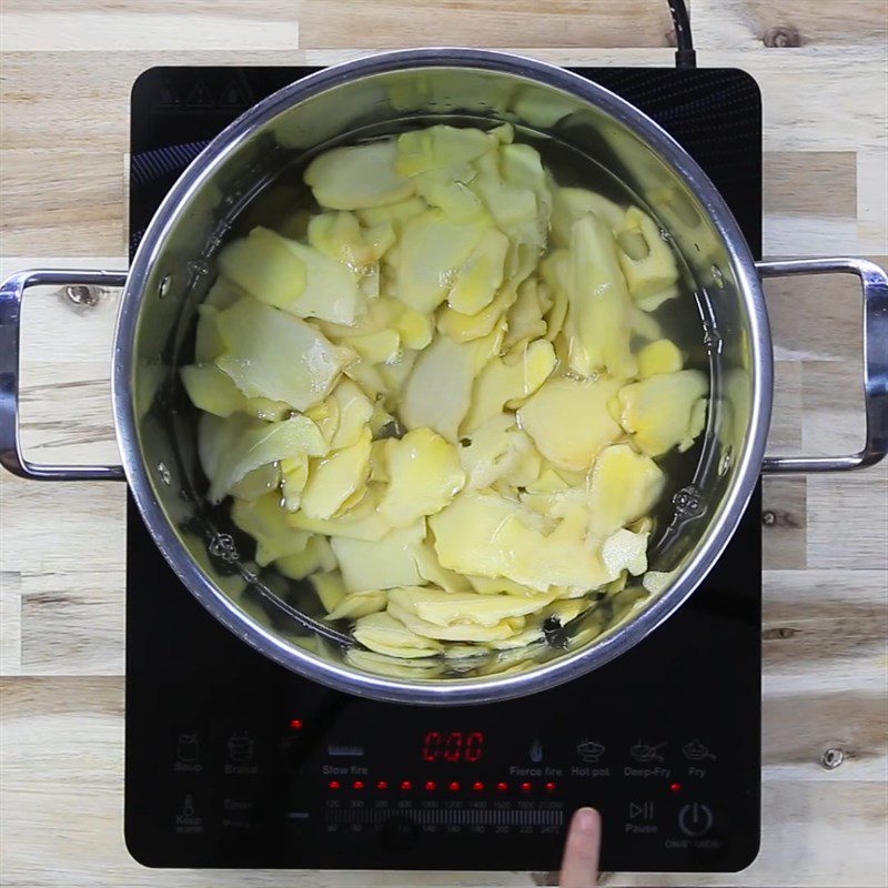 Step 1 Boil ginger - First time Ginger Candy
