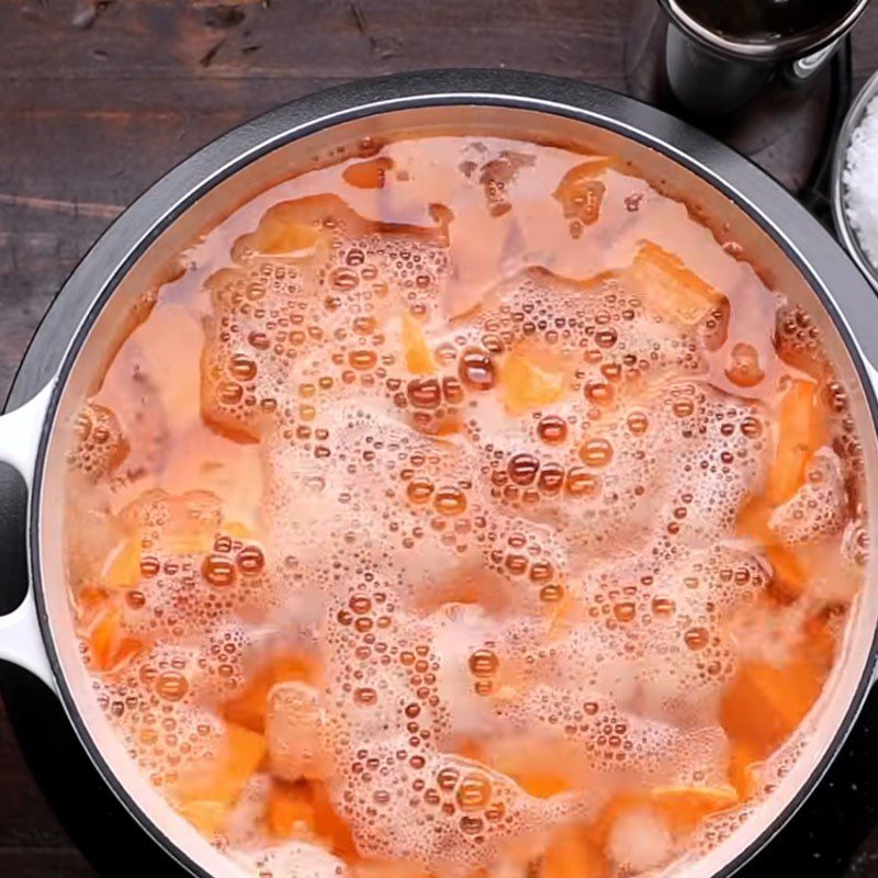 Step 2 Boil sweet potato Mashed sweet potato with cheese