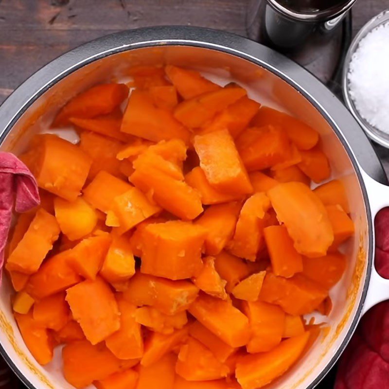 Step 2 Boil sweet potato Mashed sweet potato with cheese