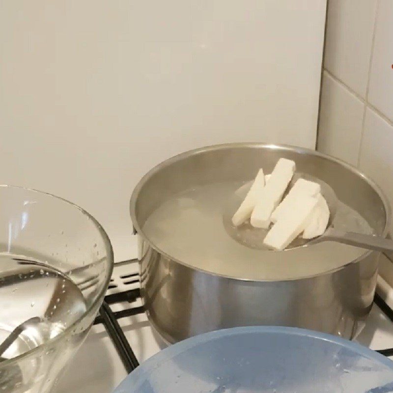 Step 2 Boil taro Taro candy coated in sugar