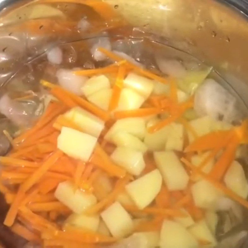 Step 3 Boil potatoes and carrots Smoked turkey leg salad