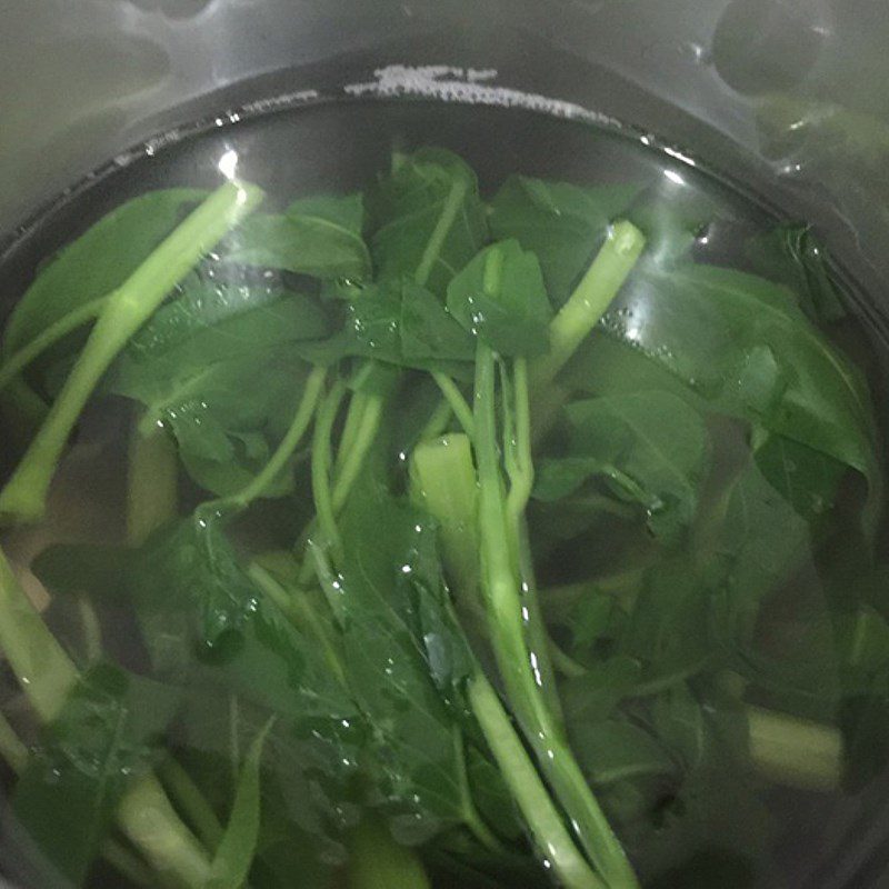 Step 4 Boiling water spinach Clam soup (nghe) sour and spicy