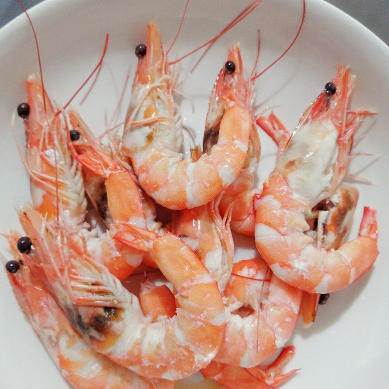 Step 2 Boil shrimp Salad with fresh shrimp