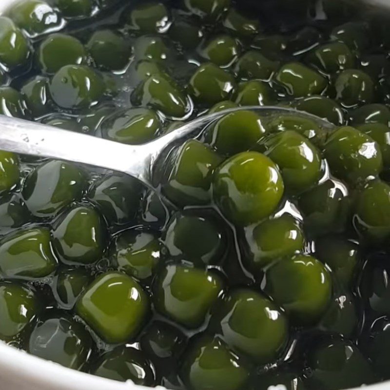 Step 3 Boiling Tapioca Pearls Green tea pearls from tapioca flour