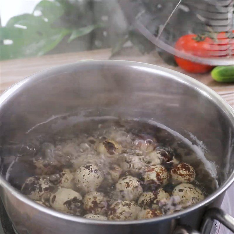 Step 2 Boiled quail eggs Quail eggs with tomato sauce