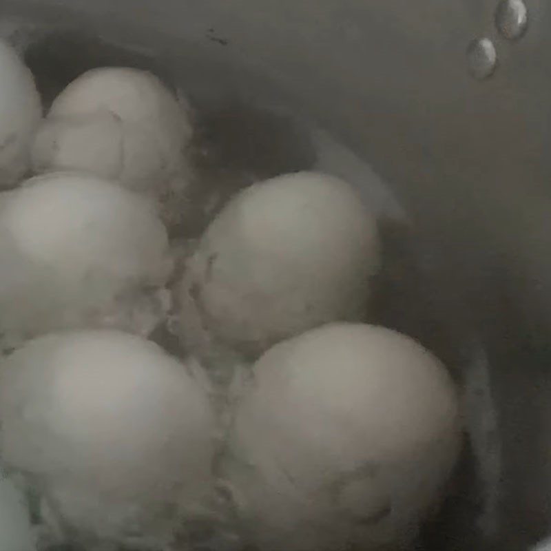 Step 1 Boil duck eggs Boiled duck eggs with rau răm