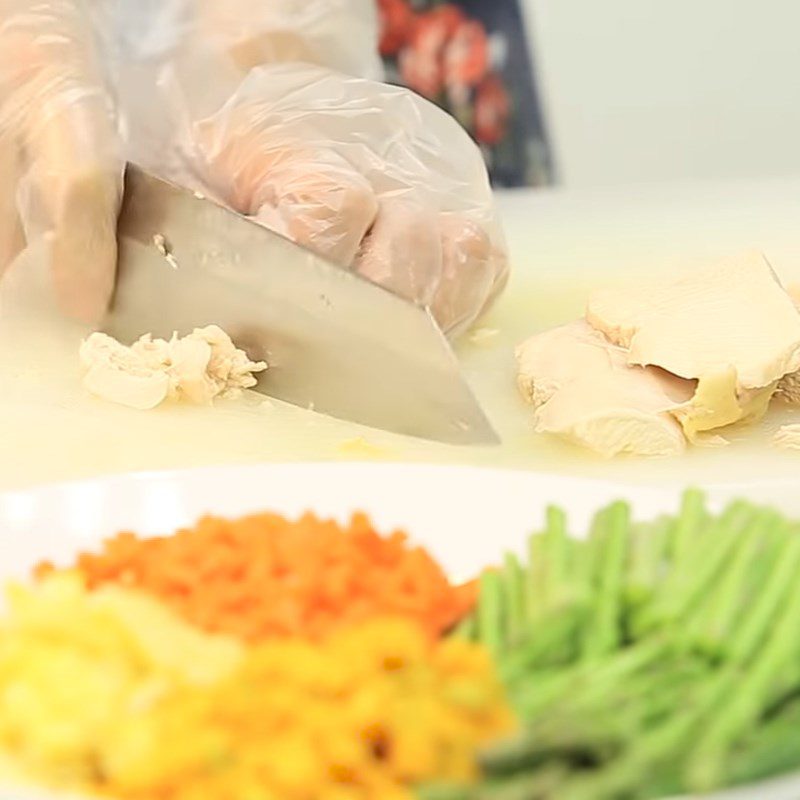 Step 2 Boil and cut the chicken breast for Chicken Asparagus Soup