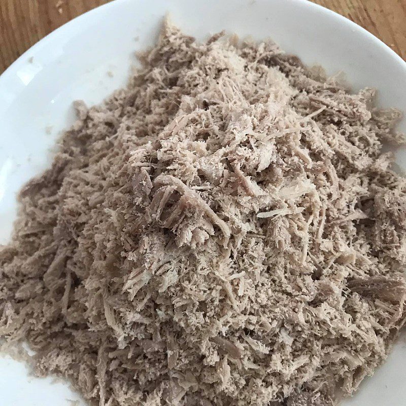 Step 2 Boil and fluff the pork floss (with coloring)