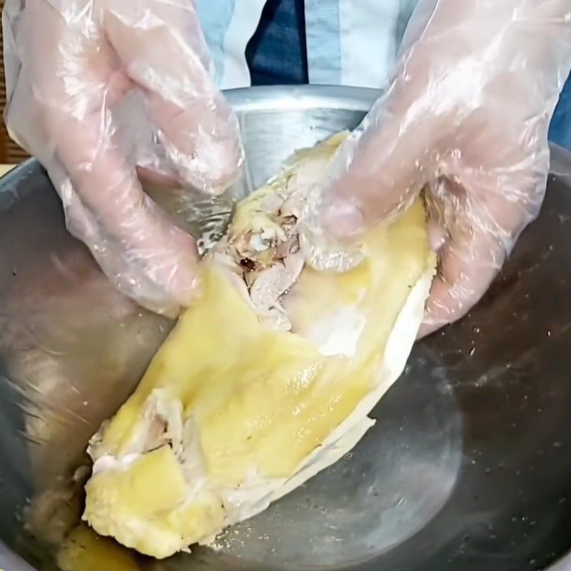 Step 3 Boil and shred chicken for shredded chicken salad