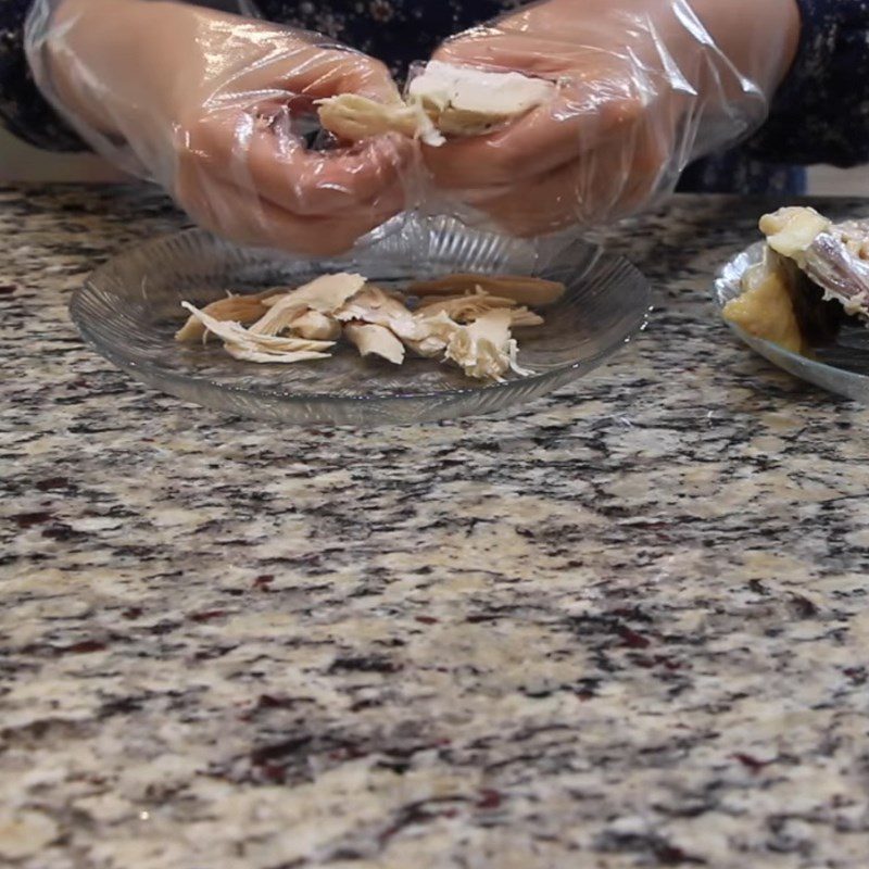 Step 2 Boil and shred the chicken for Chicken Radish Soup