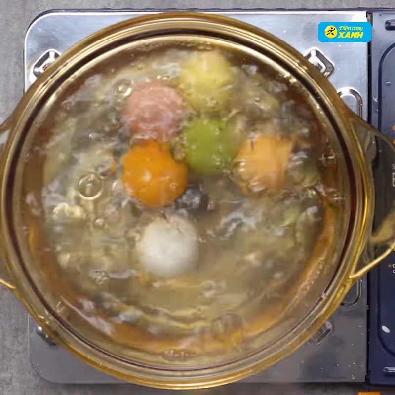 Step 6 Boiling the sticky rice balls colorful sticky rice balls