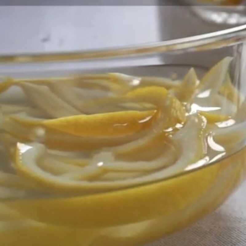 Step 3 Boil lemon peel Candied lemon peel