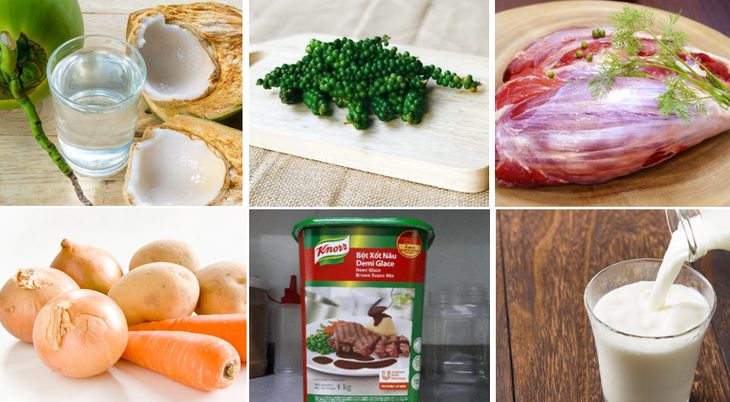 Ingredients for beef stew with potatoes, green pepper beef stew