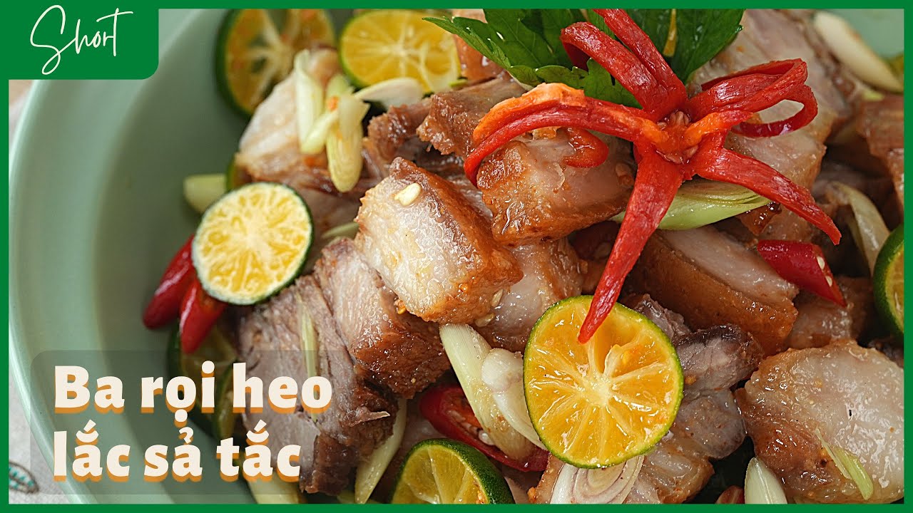 Fried pork belly tossed with lemongrass and calamondin