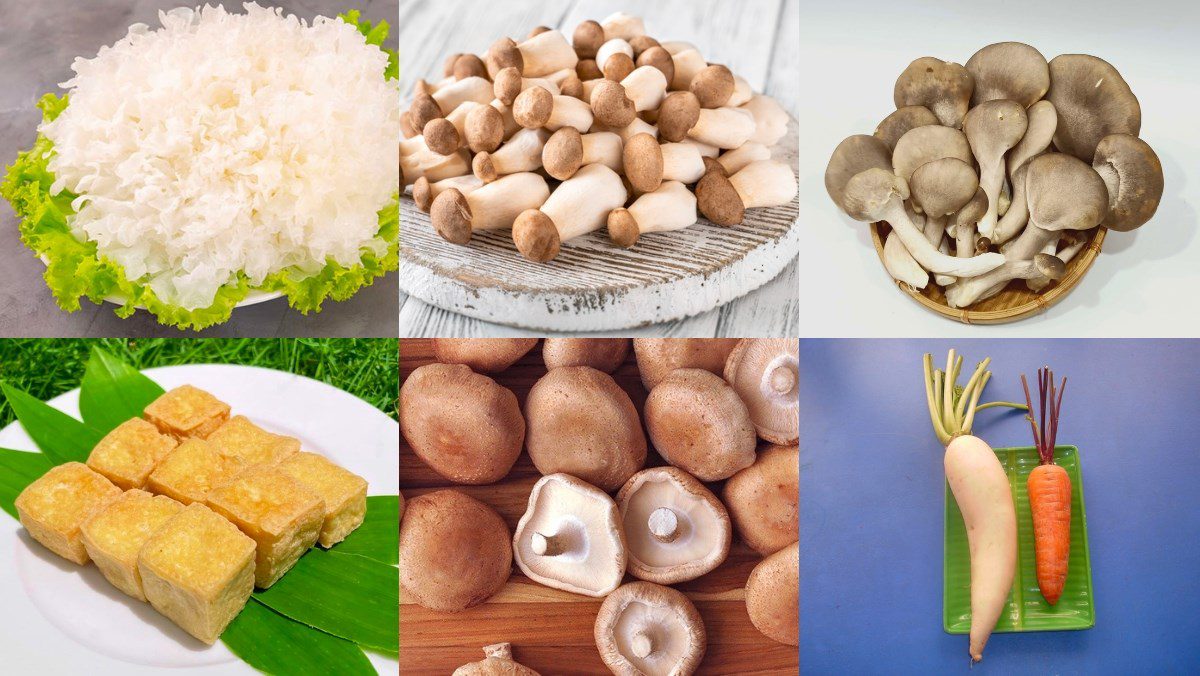 Ingredients for Vegetarian Quang Noodles