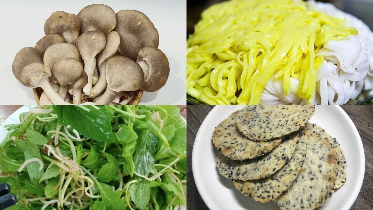 Ingredients for vegetarian quang noodles