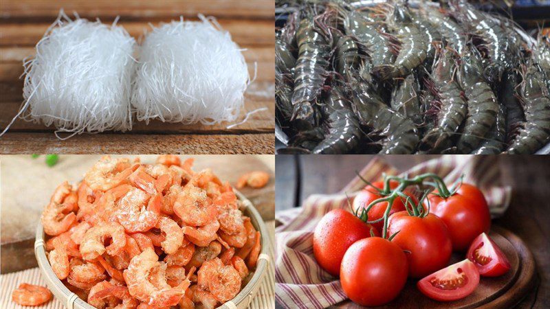 Ingredients for Thai-style mixed vermicelli